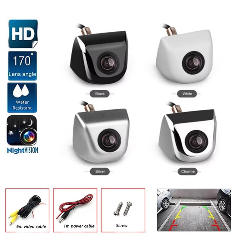 Câmera de visão traseira para carro, parafuso ccd externo de alta definição, ângulo amplo de 170 °, visão noturna,