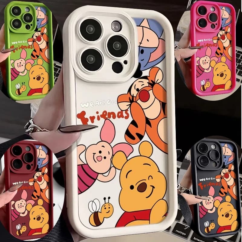 Capinha iphone 11/12/13/14/15 Pro max soft shell tpu capa para celular novo desenho animado fofo Winnie the Pooh capa an