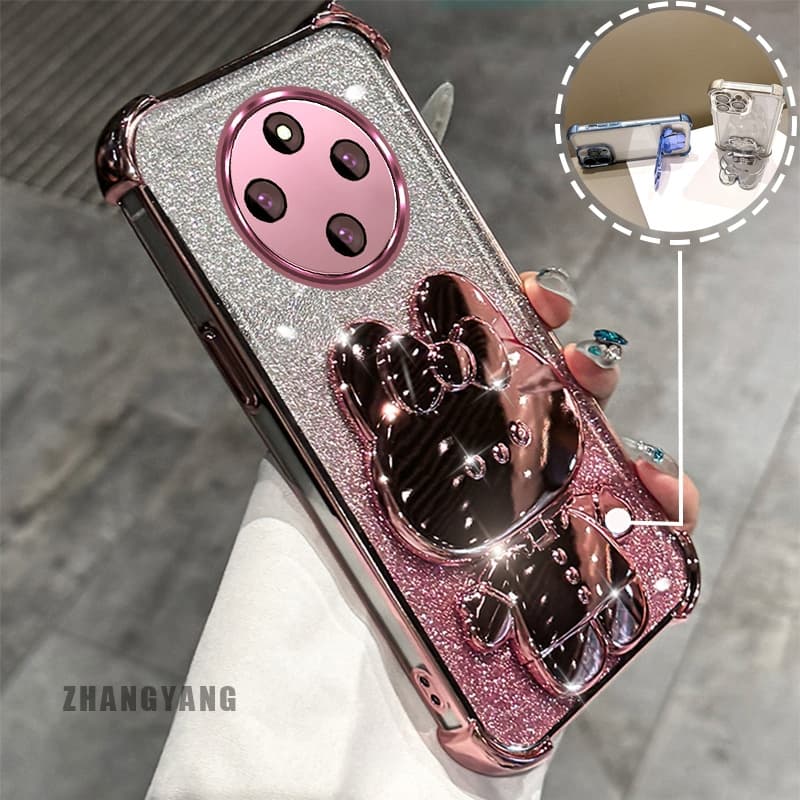 Capa Para Redmi 14C Pó Espumante Quatro Cantos Galvanoplastia anti Queda Caso De Telefone Estético Dos Desenhos Animados