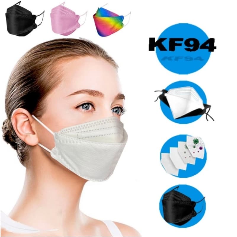 50 pçs Máscara KF94 Proteção Respiratória Reciclável