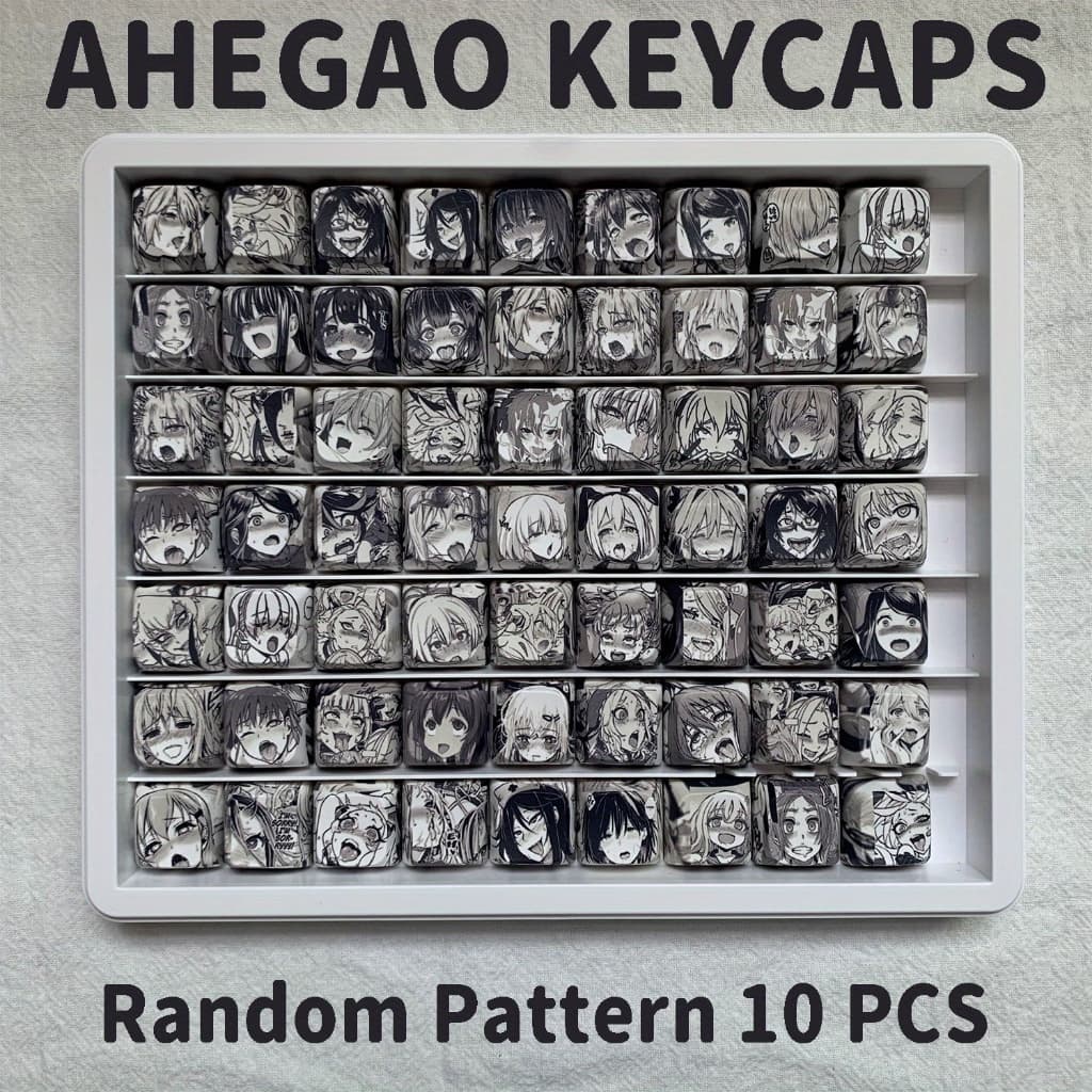 10 PCS Ahegao Keycaps 1U XDA Perfil PBT Material Teclado Mecânico 100 + Estilos