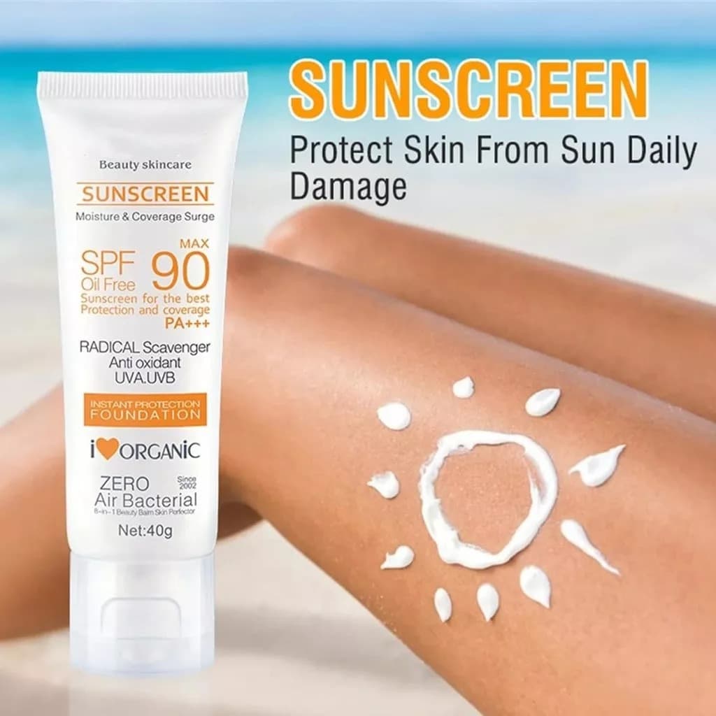Disaar Protetor Solar Hidratante Protetor Solar À Prova D 'Água Sweatproof Facial FPS Max 90 e Leo Spf90-40g, Reparação