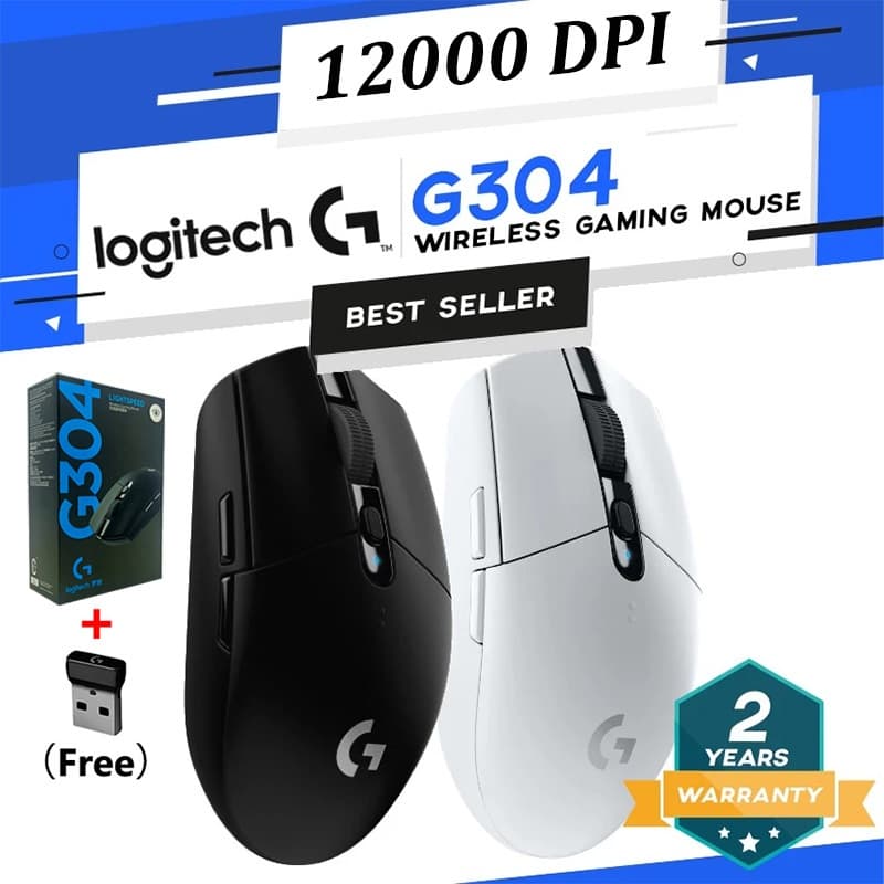 Logitech G304 Mouse Para Jogos Sem Fio 12000DPI Projetado Ergonomicamente Wireless Gaming Mouse