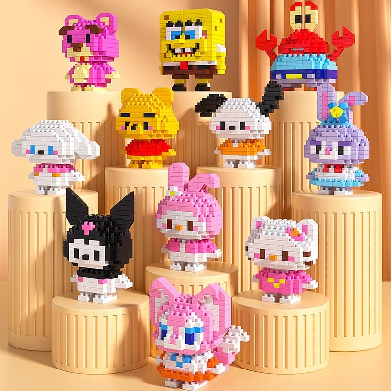 Blocos de Montar Infantil Mini Brinquedos Brinquedo Educativo Animais de Brinquedo Anime Blocos de Montar