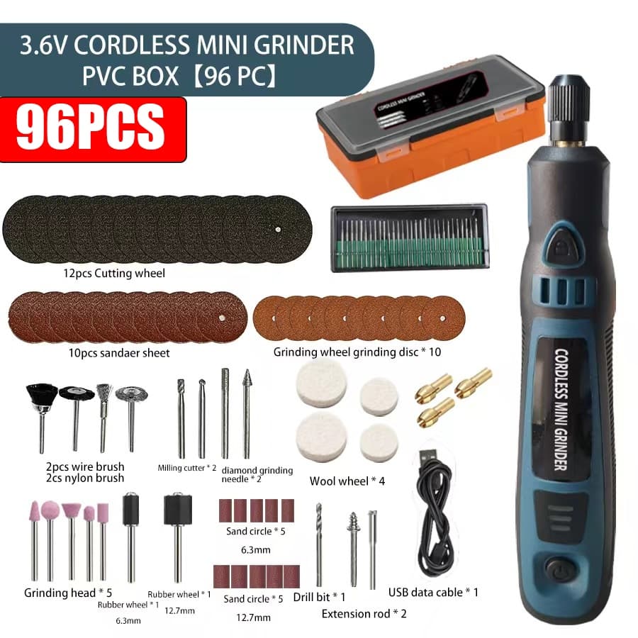 Mini Esmerilhadeira Sem Fio Conjunto De Elétrica Polidora Kit De Perfuratriz