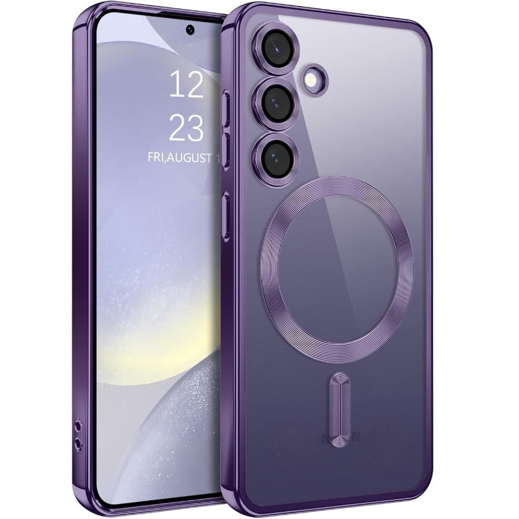 Capa para Samsung Galaxy A56 A16 A54 5G A55 A15 A17 A07 A05S A37 A57 Placa Magnética Transparente Capa S25 S24FE