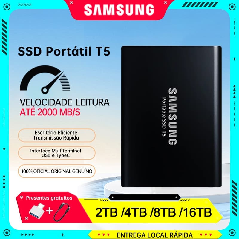 SSD HD Externo SAMSUNG Original 1TB 2TB 4TB Portátil Armazenamento Em Massa Unidade De Estado Sólido