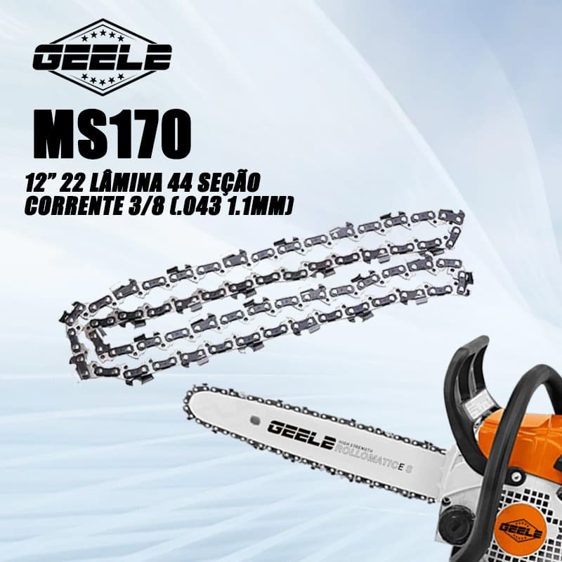 Corrente De Motosserra Compatível Com Stihl Ms-170 3/8 . 043 22 Dentes 1.1 Mm