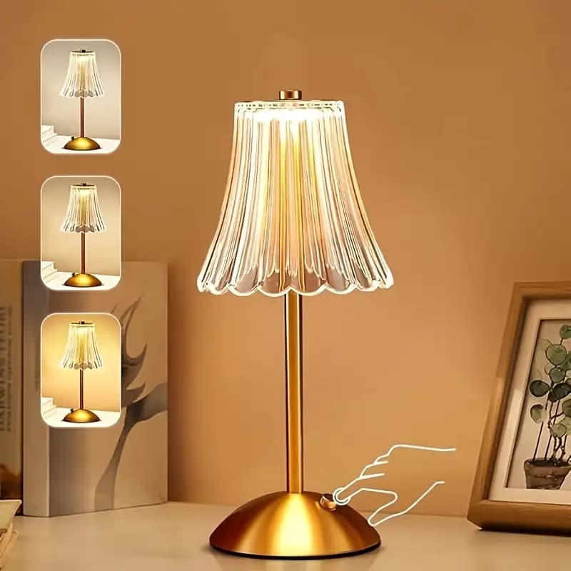 Luminária Abajur de Mesa com Barra de LED para Iluminação Interna, Sensor de Toque, Sem Fio e Três