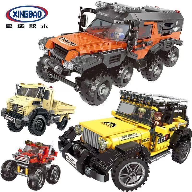 600 peças de blocos LEGO Caminhão Todo-terreno Carro Off-road Brinquedo Educativo de Montar para Meninos