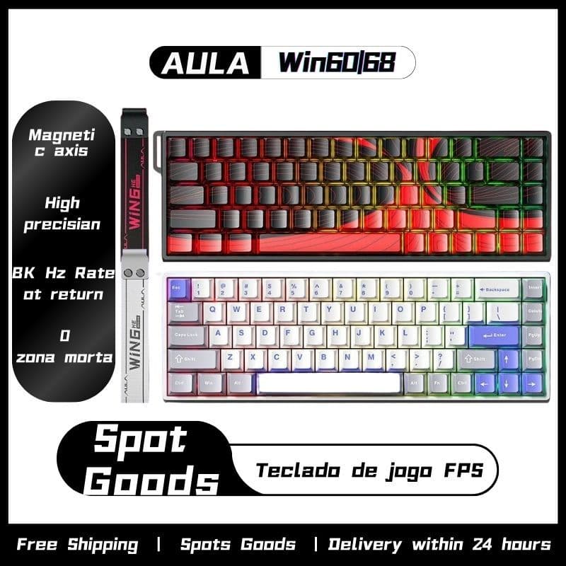 AULA Win 60/68HE Eixo Magnético Teclado Mecânico Personalização DIY Fps Gaming RGB