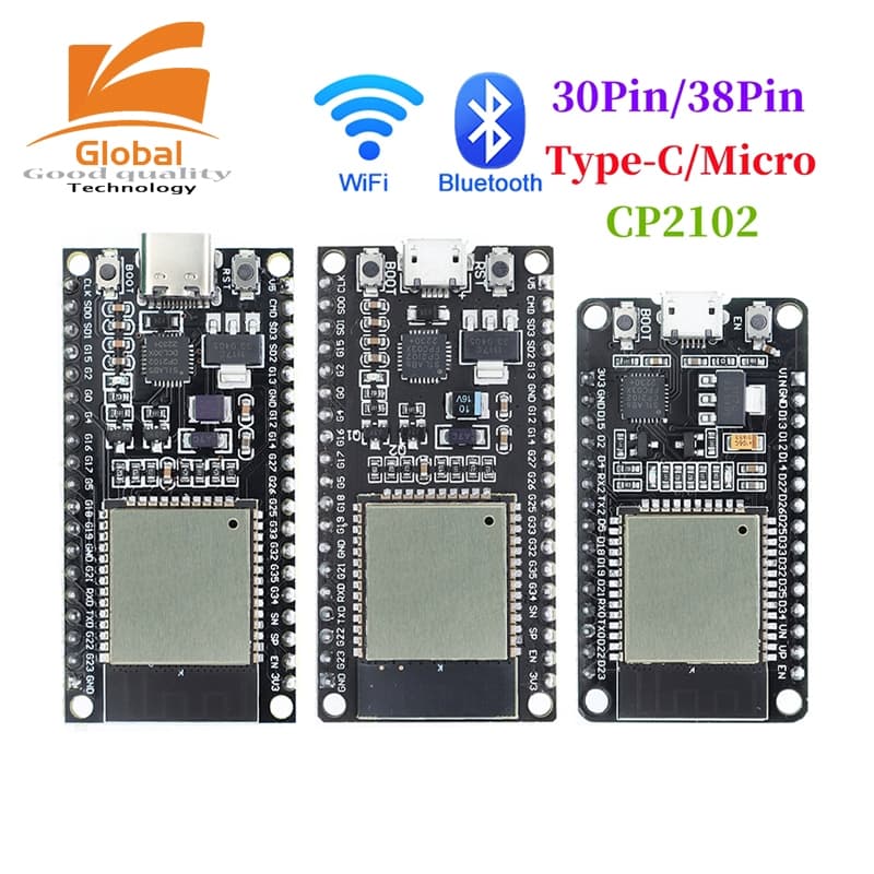 PLR CP2102 WROOM ESP32 Placa De Desenvolvimento 30Pin/38Pin Micro/Tipo-C USB WiFi + Bluetooth Ultra-Baixo Consumo De Ene