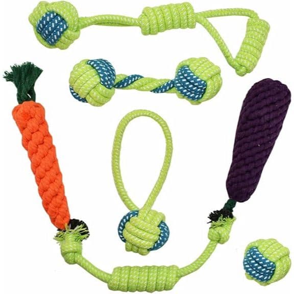 Conjunto de 6 peças para cães, resistente à mordida, brinquedo para treinamento de molares, combinação de vários formato