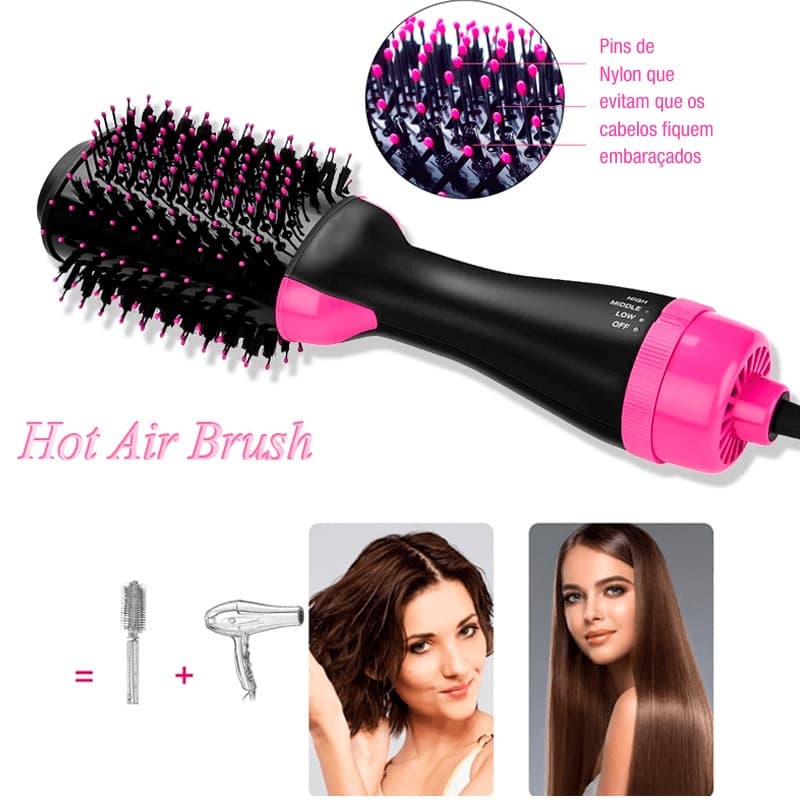 110/220V Escova Secadora Alisadora Modelador De Cabelo Elétrica Profissional Multifuncional 3 Em 1