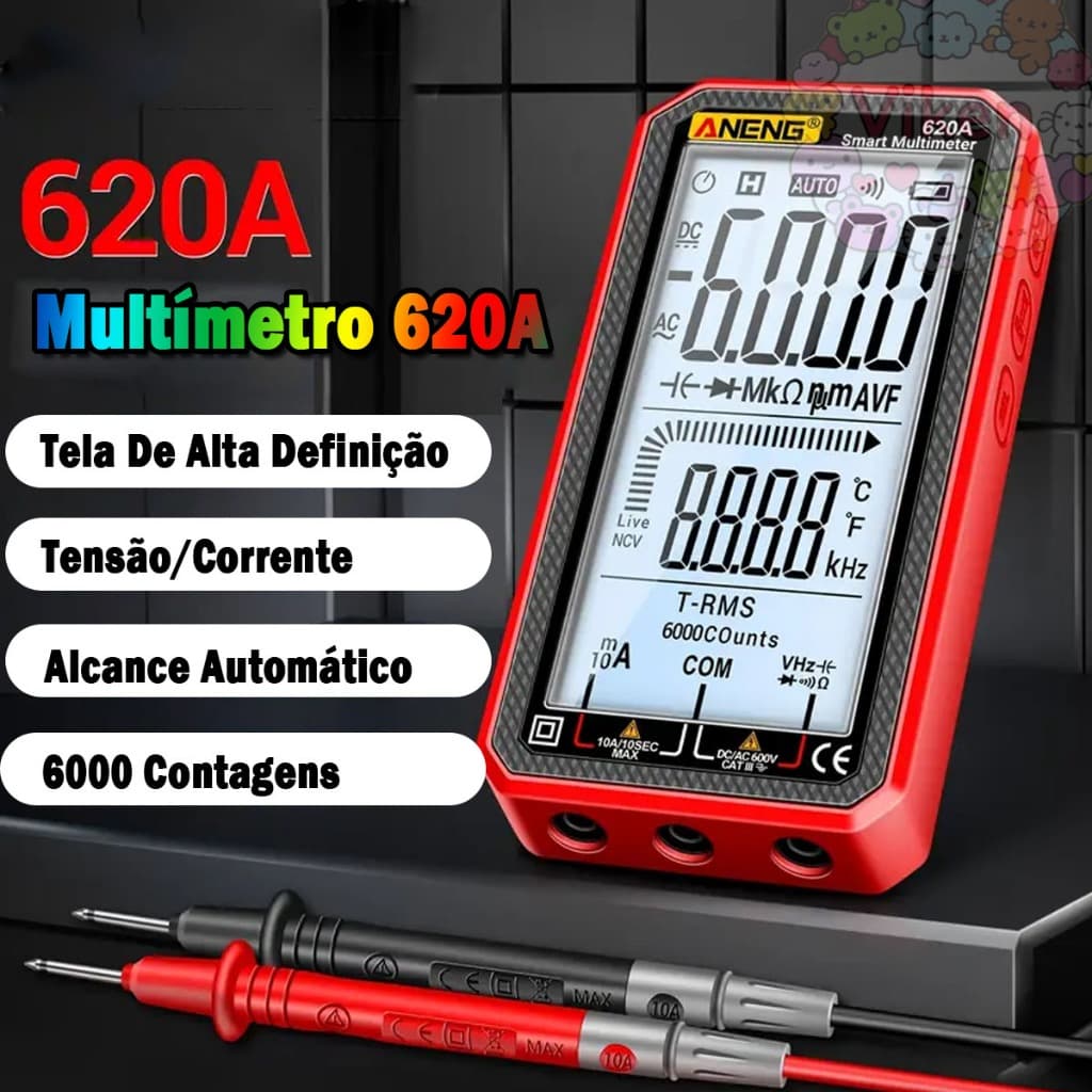 Multímetro digital de alta precisão Multímetro digital Faixa automática 6000 contagens