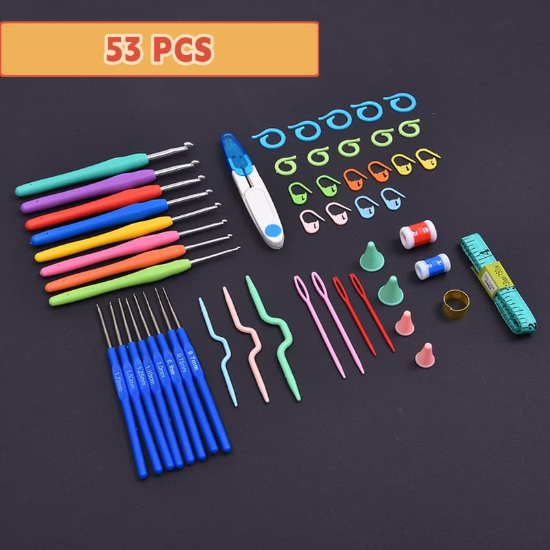 Kit 53 peças Kit Crochê Completo Para Fazer Amigurumi Agulhas Acessórios v