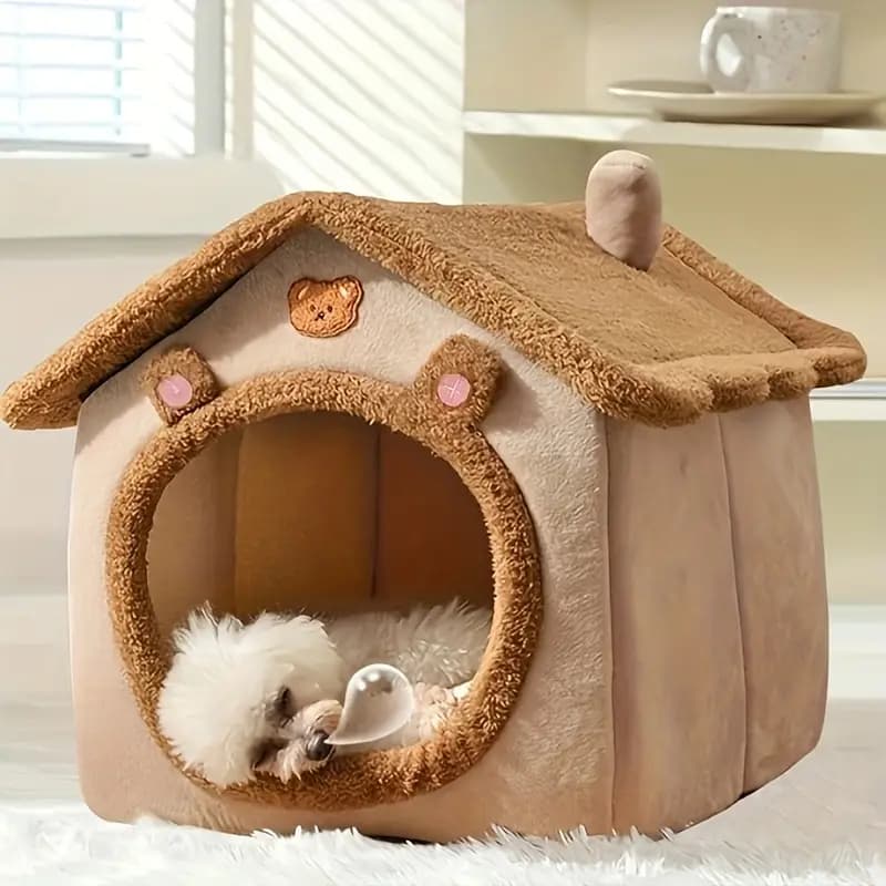 Cama Removível Lavável Quente e Peludo para Cachorro e Gato