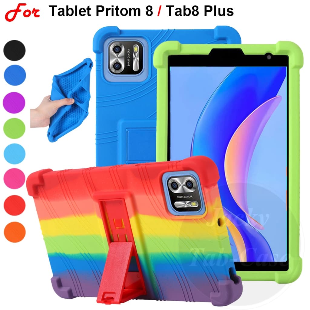 Para Tablet PRITOM 8 " Android 13 Pritom8 Tab 8 Plus L8 Tab8 8 Polegadas Capa De Silicone Macia À Prova De Choque