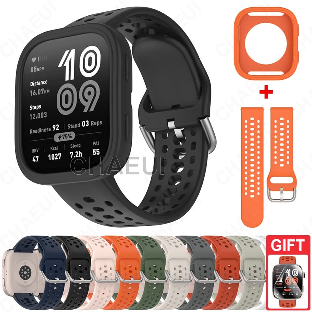 Pulseira De Silicone Com Acessórios De Capa Para Amazfit Bip 6