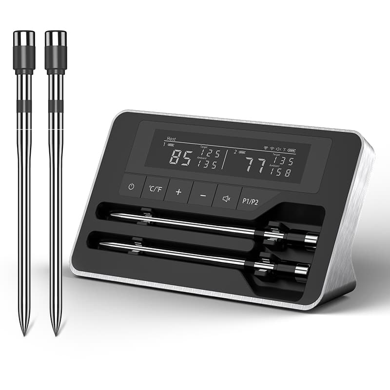 Sonda Digital De Termômetro De Carne Recarregável Com Tela LCD Para Churrasqueira Fumante De Forno