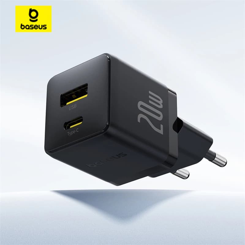 Baseus Palm Carregador Rápido C + U PD 20W Carregamento Para Iphone/Motorola/Samsung Galaxy