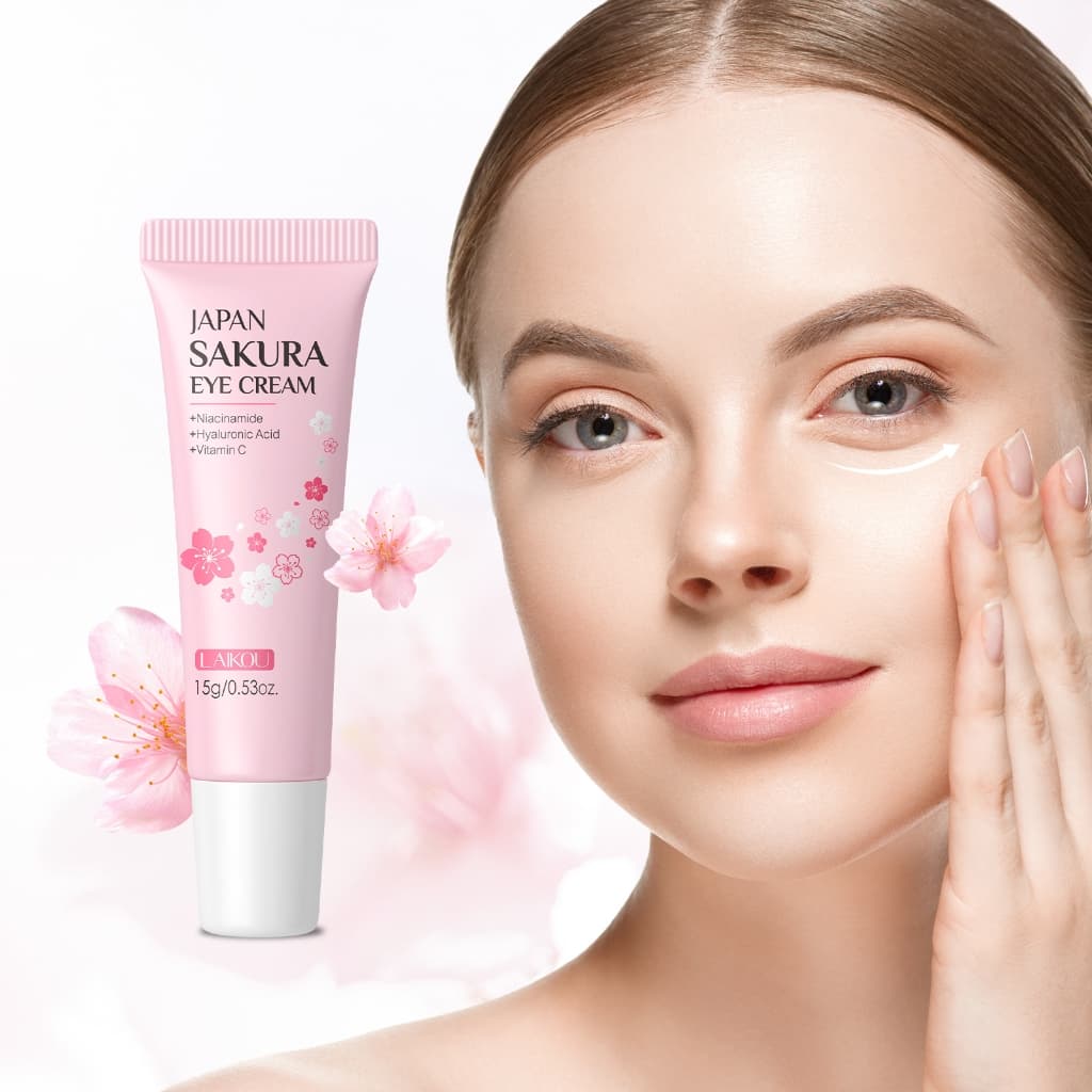 LAIKOU Creme De Olhos Sakura Anti-Idade Remove Olheiras/Bolsas Contra Rrouja 15g