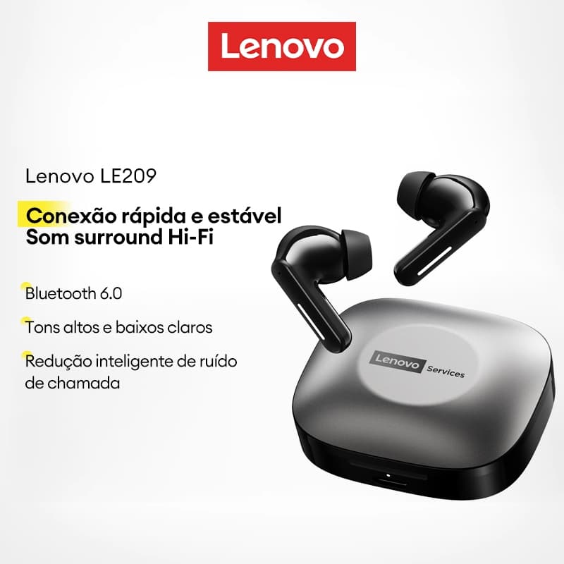 Lenovo LE209 Fones De Ouvido Bluetooth Baixa Latência In-Ear À Prova Dwaterproof Água Alta Fidelidade Qualidade Som V6.0