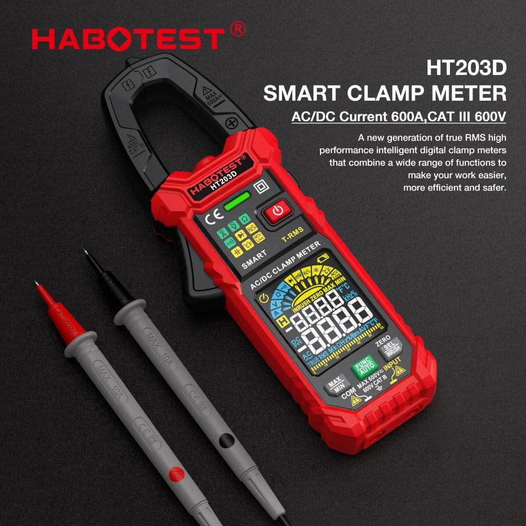 HABOTEST Alicate Amperímetro Digital Multímetro AC/DC HT208D HT203D HT200D HT206D HT205D HT207D Tensão NCV TRUE RMS De F