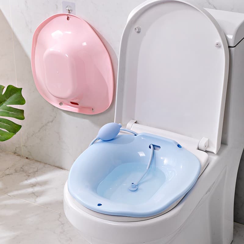 Portátil feminino perineal imersão toalete sitz homem hemorróidas cuidados banheira bacia com flusher