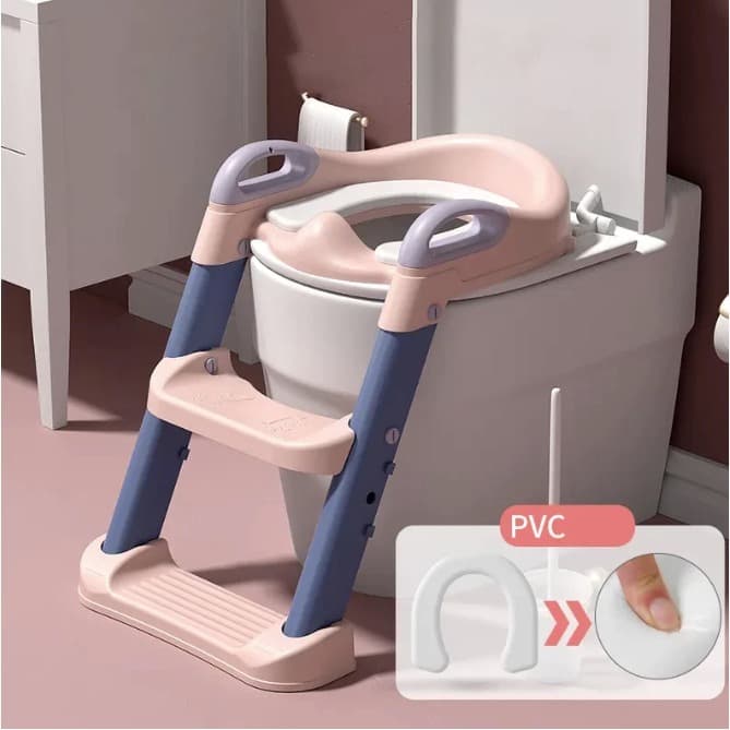 Escada Infantil para Banheiro | Assento para Vaso Sanitário Dobrável com Degrau Antiderrapante