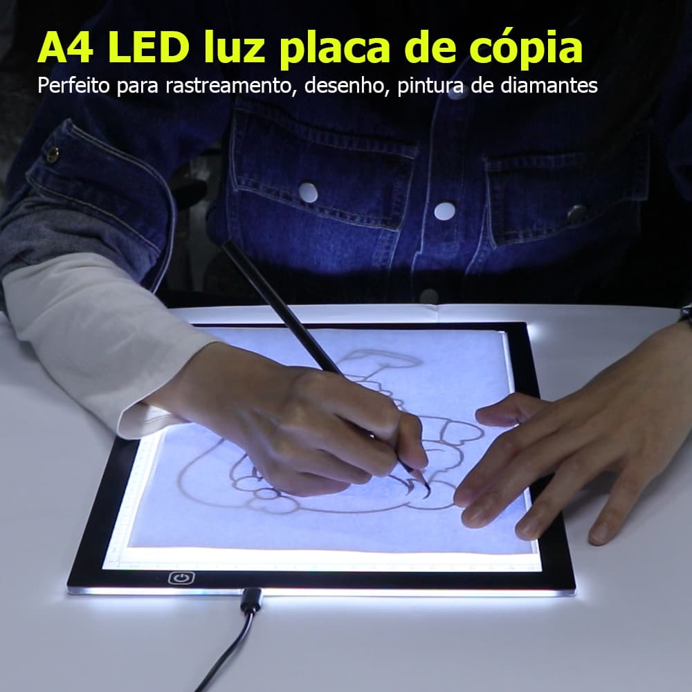 Caixa De Luz LED A4 A3 A2 Com Régua De Escala Para Desenho , Esboço E Rastreamento | Ferramenta De Arte Ultrafina Quadro