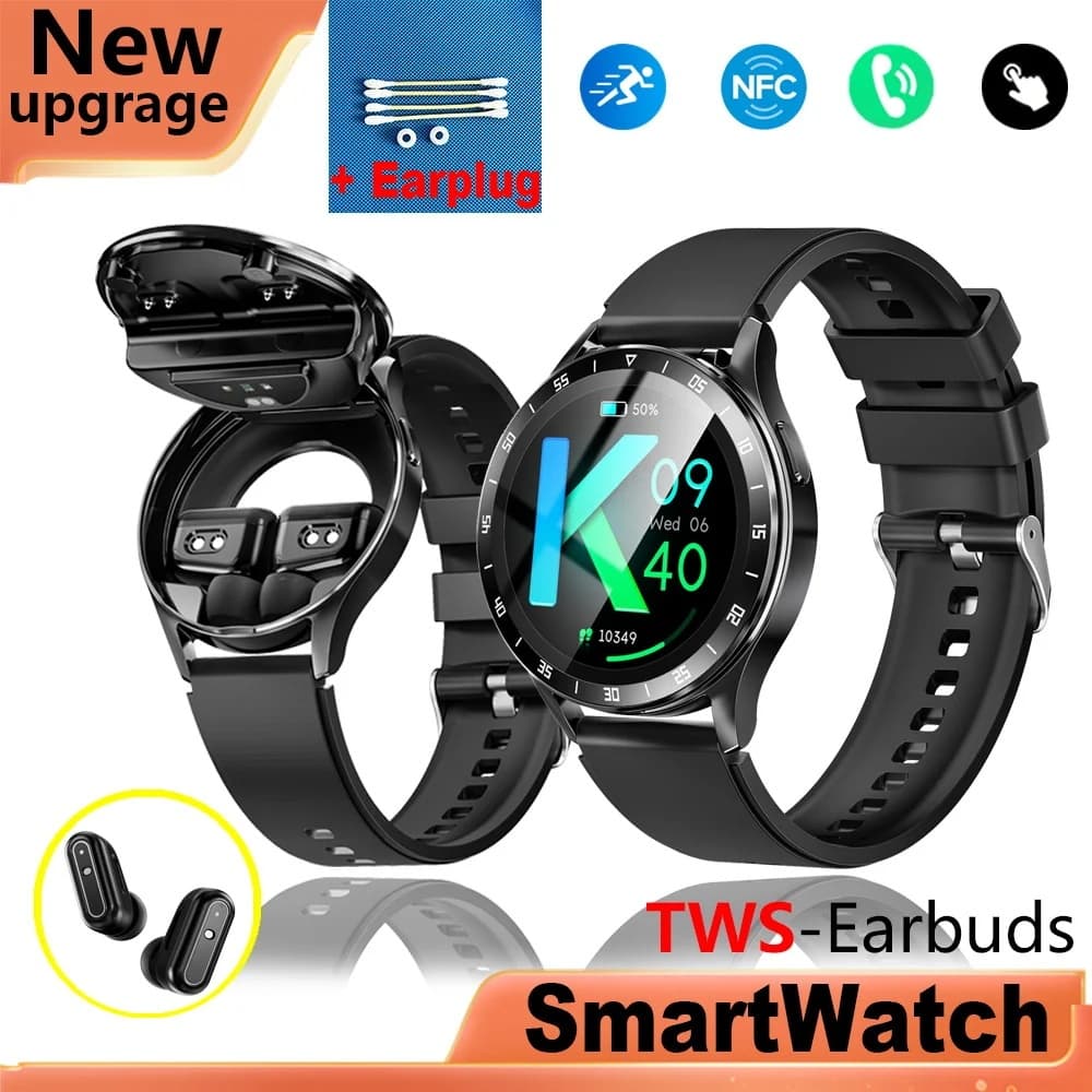 Smartwatch X10 Novos Homens Tws 2 Em 1 Sem Fio Azul Dente Fone De Ouvido Tela Toque Completa Relógio Inteligente Teste F