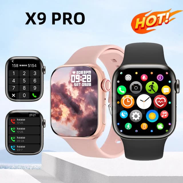 Calculadora Smart Watch X9 Pro Series 38mm/45mm, tela ilimitada, Monitor de pressão arterial-Saint Paulo, fornecimento