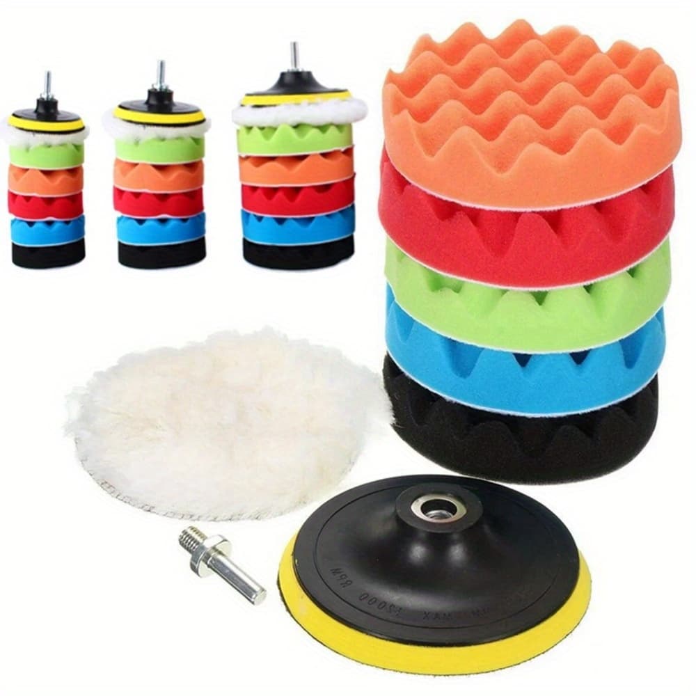 Kit 11 Peças Para Polimento Automotivo Carro Moto 3 Polegadas Para usar em Furadeira e Parafusadeira