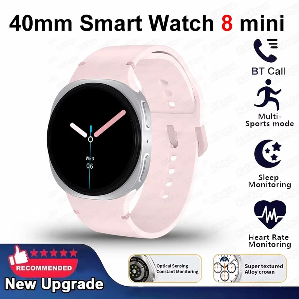 Para Galaxy Watch 8 Smartwatch Relógio Inteligente Masculino GPS NFC Bluetooth Chamada 40mm AMOLED Fitness Esporte Rastr