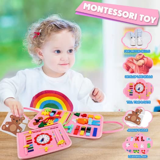 Livro de feltro, brinquedo educativo infantil, quadro de atividades, brinquedo sensorial, presente para crianças