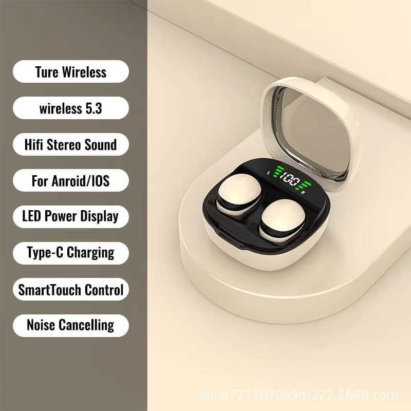 Mini Fones De Ouvido Invisíveis Sem Fio Bluetooth 5.3 Fone Sono Trabalho Esportes Pequenos Alta Fidelidade Estéreo Reduç