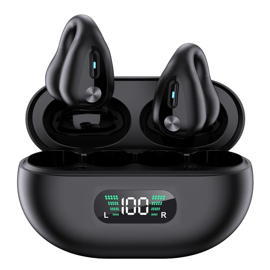 Bluetooth 5.3 Fones Ouvido Sem Fio Q80 Clipe Música Com Cancelamento Ruído Fone Chamada Controle para Academia Caminhada