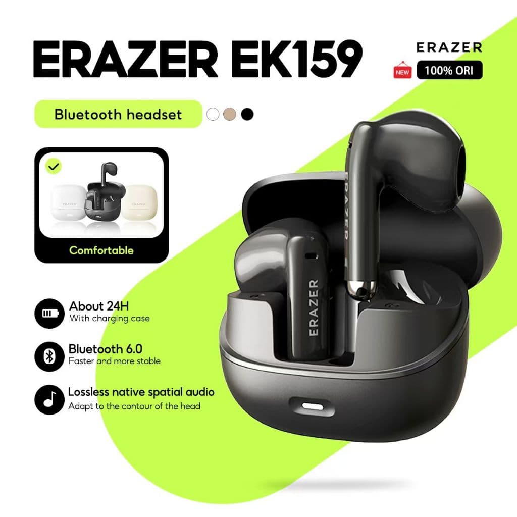 Fones de ouvido Lenovo ERAZER EK159, fones Bluetooth sem fio HI-FI, fones de ouvido para jogos com baixa latência, som