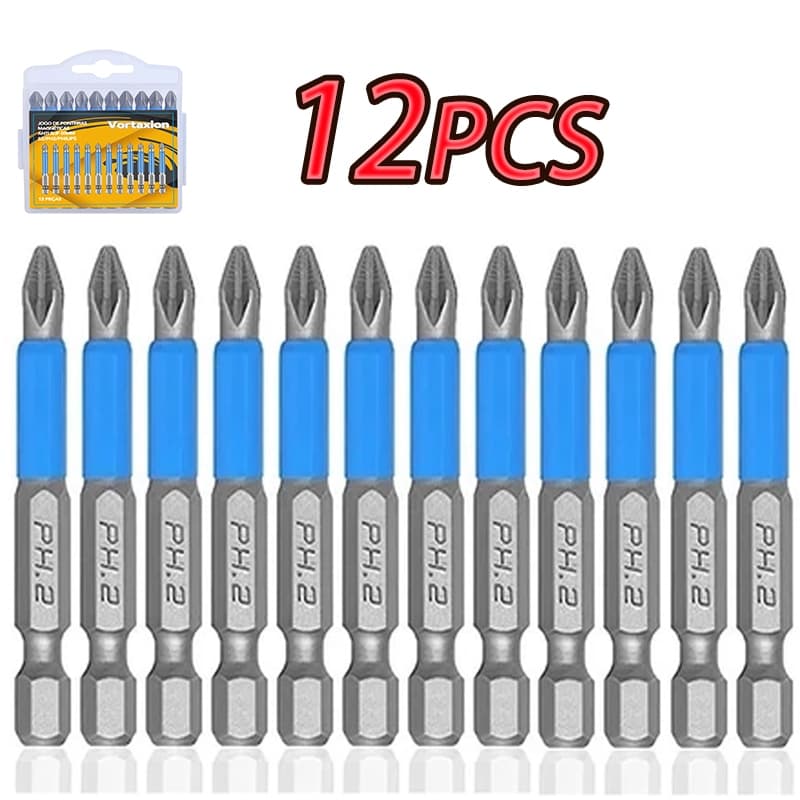 【12pcs】Bits Ponteira Phillips Imantada Furadeira Parafusadeira Antiderrapante
