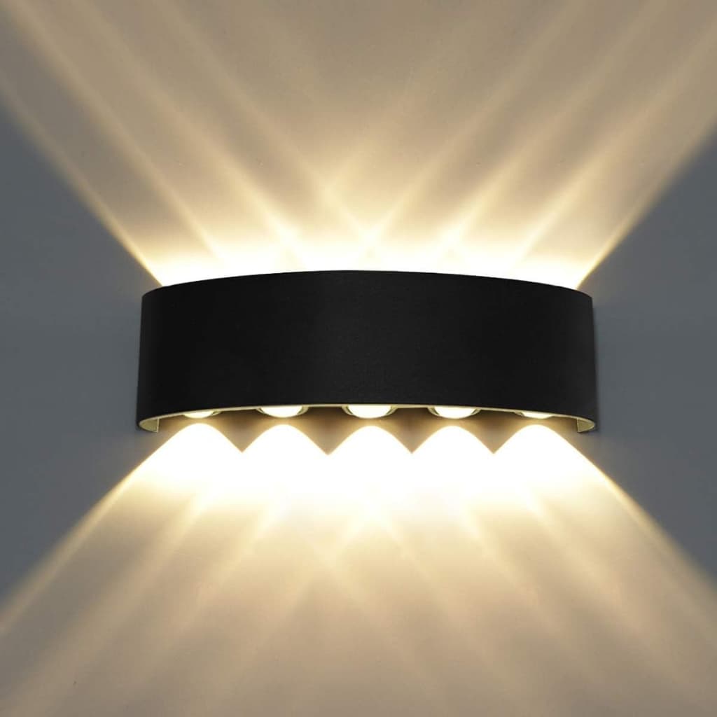 Arandela de Parede Luminaria Meia Lua 10 Facho Cor Preta Led bivolt