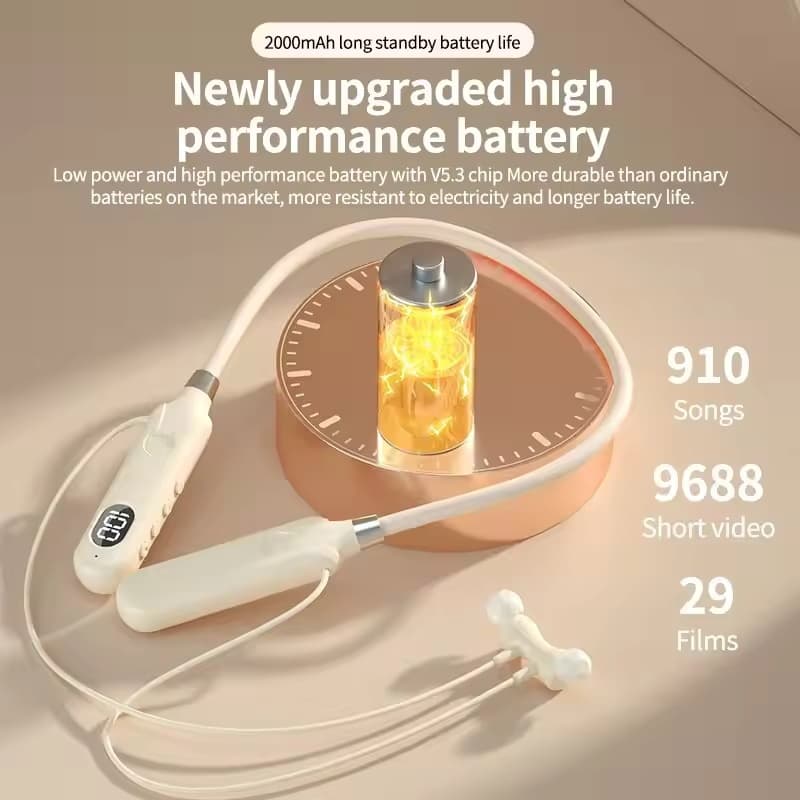 BT-12 Sem Fio Bluetooth Fones De Ouvido Neckband Esportes Ao Ar Livre Fone Com Botão Exibição Controle Para Música
