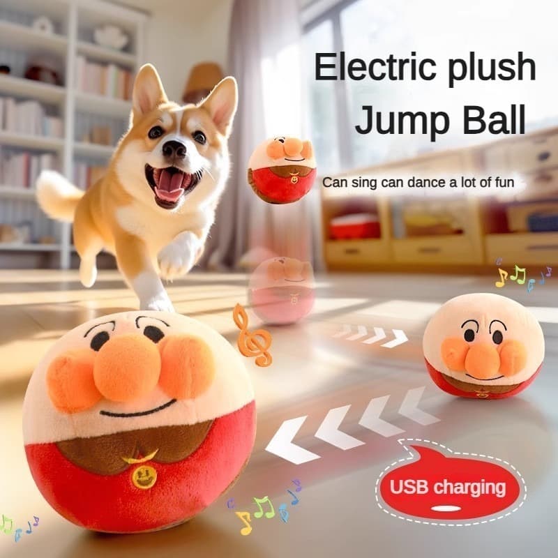 Brinquedo para cachorro música bola de salto auto-feliz alívio do tédio ferramenta útil bola de salto elétrica resistent