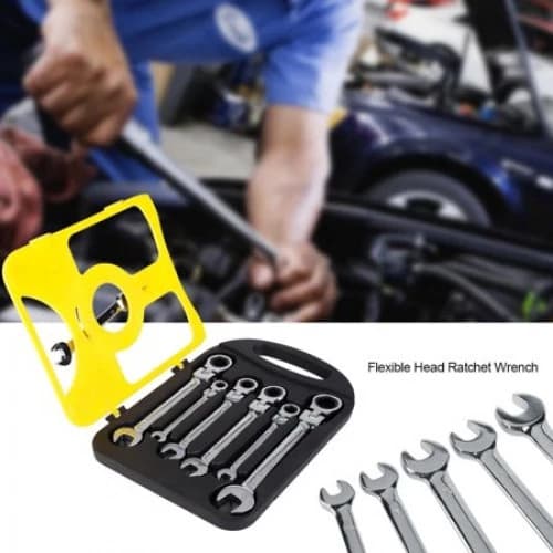 Kit 7 Peças Jogo Chave Ferramenta Combinada Catraca Boca Profissional 8 10 12 12 13 14 15 17 19 mm
