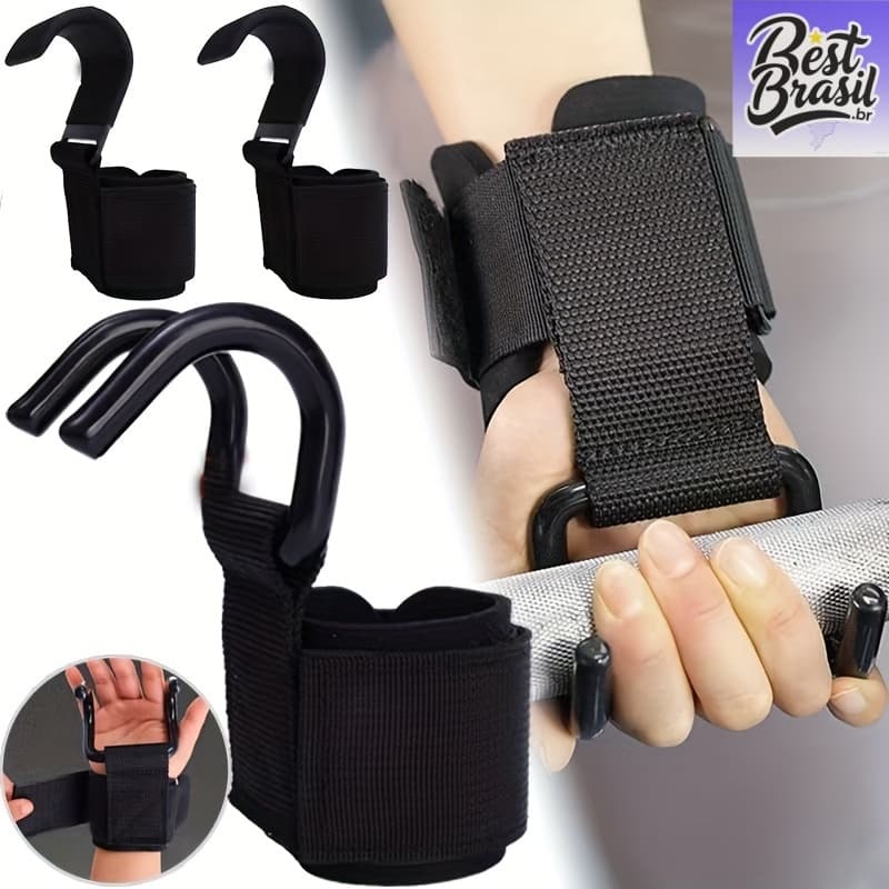 Kit 2 Par de Straps Gancho Metal Garras Treino Musculação Academia bestseller