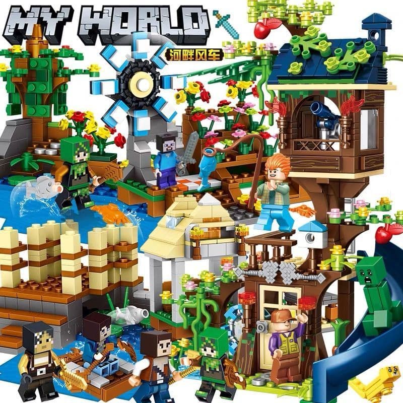 1000 Peças Bloco de Montar Vila dos Ventos Steve polar Craft Brinquedo educativos presente Compatível com lego