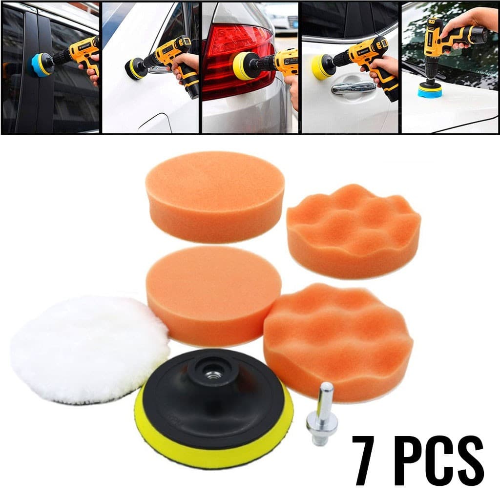 7 Peças Kit Polimento para Furadeira/Polimento de Carro/Kit de Esponja de Polimento