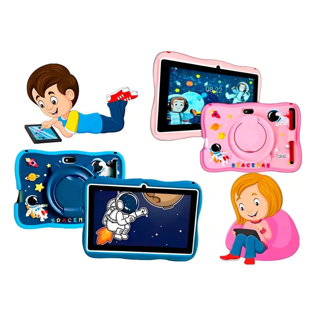 Novo Tablet Infantil WiFi 7 Polegadas Presente Crianças Aprendendo Tablets Educacional Android Quad Core Câmeras Duplas