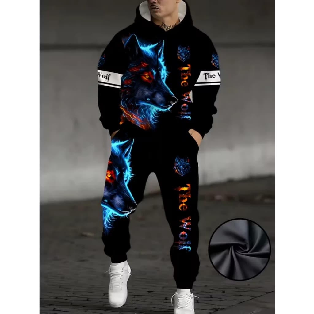 Chama Leão Pulôver Hoodies Conjuntos De Impressão 3d Das Mulheres Dos Homens Moda Hoodie + Calça 2 Peças Cosplay Agasalh