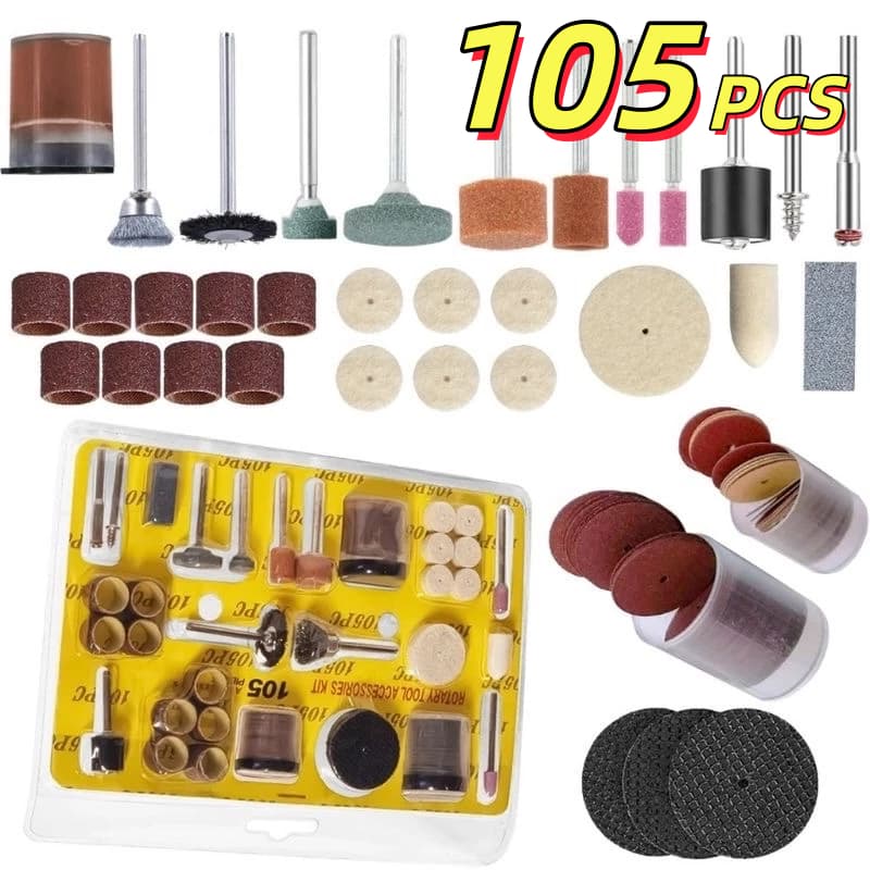 Kit105 Acessórios Essenciais para Micro Retifica Completo PadrÃo Dremel Multimarcas
